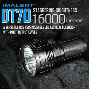 Linterna táctica LED IMALENT <span class=keywords><strong>DT70</strong></span> recargable por USB con salida de varios niveles, pantalla OLED de 16000LM para exteriores - Product Image 1