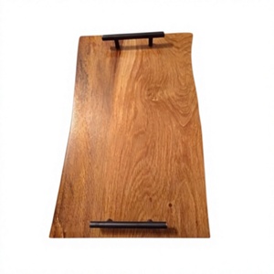 Plateau à fruits en bois de dernière conception avec poignées en fer, qualité supérieure, taille personnalisée, plateau de service alimentaire en Inde - Product Image 1