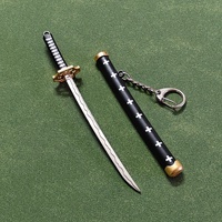 Mini épée en alliage de zinc, modèle One Piece, 15 cm, porte-clés, petit ornement, cadeau avec fourreau