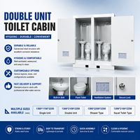 Toilettes portables doubles modulaires préfabriquées, cabine de toilettes publiques jumelées, toilettes extérieures Australie Moyen-Orient