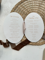 Programmes et invitations de mariage – Cartes de menu de cérémonie en papier plié fait main avec monogramme doré et impression UV – Personnalisables pour les amoureux