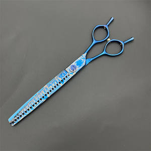 กรรไกรตัดขนสุนัขแบบฟิชโบนสีน้ำเงิน ขนาด 7.5 นิ้ว ทำจากสแตนเลส คุณภาพสูง สำหรับมืออาชีพ - Product Image 5