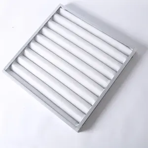 Filtro de aire plisado de panel a prueba de polvo con marco de acero galvanizado de alta calidad personalizado