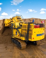 Excavatrice sur chenilles KOMATSU PC9000 d'occasion, godet frontal de 46 m³, hydraulique puissant de 883 tonnes, pour l'exploitation minière et la construction, travaux de terrassement