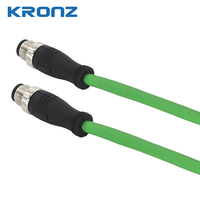 Câble de connexion KRONZ M12 pré-assemblé, mâle-mâle, droit, blindé, 4/8 broches, codage A/D/X, Ethernet, IP67, connecteur à vis