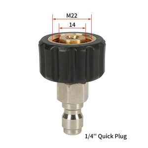 Áp lực cao Máy giặt Brass Adapter 1/4 "QD cắm + M22 nữ súng phun Lance kết nối nhanh chóng 1/4" cắm + M22 F - Product Image 6