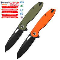 Couteau pliant de survie personnalisé OEM avec lame en acier 14C28N, manche en G10, certifié BSCI, pour EDC