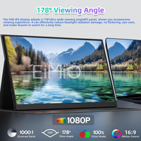 Écran d'extension portable Eimio 15,6 pouces FHD 1080P IPS pour ordinateur portable, deuxième moniteur externe Type-C pour ordinateur portable, smartphone, bureau, OEM