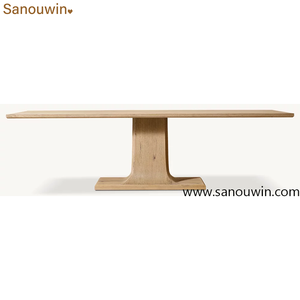 Modern <strong>Rustic</strong> Solid <strong>Wood</strong> <strong>Dining</strong> <strong>Table</strong> for Living Room, Kitchen, Villa &amp; Commercial Use - Product Image 2