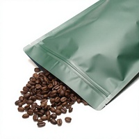 Sachet d'emballage en plastique pour grains de café, personnalisé, avec fermeture éclair, auto-scellant, vente en gros d'usine