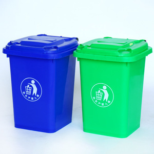 Thickened 30L Beijing Classified Plastic Trash Can <b>with</b> Wheels and <b>Lid</b>, Square Shape, for Residential and Property Management, - Product Image 2