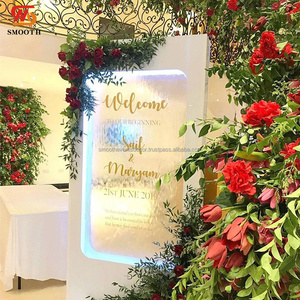 Fuente de cascada Led personalizable de lujo suave, soporte de fondo acrílico, cartel de bienvenida para eventos, decoración de Hotel - Product Image 1