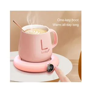 MOQ 재고 분홍색 플라스틱 전기 커피잔 컵 온열 장치 없음 컵 없음