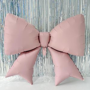 New Eco-Friendly <b>Matte</b> Color Handheld Bowknot Aluminum Balloons Foil Bow Birthday Party Balloon Garland Baby <b>Shower</b> Decor - Product Image 2