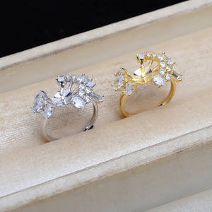 Anillo Abierto de Plata S925 JG5324, Soporte Vacío de Lujo para DIY, para Mujer, para Perlas de 11-12 mm, Accesorios para Joyería - Product Image 2