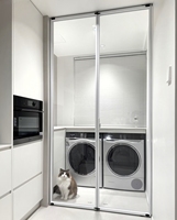 Panel de Vidrio Plegable con Aislamiento Acústico Interior de Borde Estrecho y Elegante para Cocina y Baño, Marco de Aleación de Aluminio, Diseño Minimalista