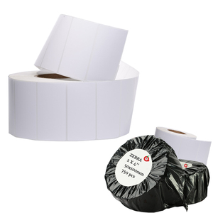 Vente en gros 50x100mm 750 pièces code à barres adresse bijoux Logo étiquettes vêtements étiquette de prix Compatible avec Zebra imprimante autocollant Machine - Product Image 1