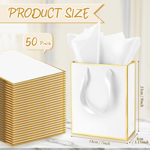 Recyclable Custom Logo Full-Color Printed Art Paper Gift <b>Bag</b> with Ribbon Handle Hot Stamping Embossing for Packaging - Product Image 5