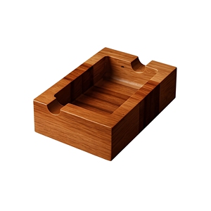 Cenicero de Escritorio de Madera, Diseño Cuadrado Minimalista, Acabado en Madera Natural para Uso Doméstico - Product Image 1
