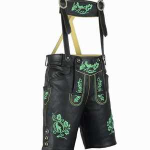 Lederhosen Bávaros Premium para Hombre, Negros, Bordados, Tallas Europeas 46 a 62, en Stock - Product Image 1