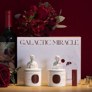 Portacandele in Ceramica Classico Stile Europeo Apollo David con Coperchio, Confezione Regalo e Biglietto d'Auguri per Compleanni e Festività - Product Image 1