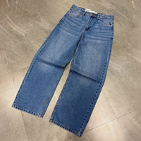 Jeans pour hommes personnalisés, coupe ample, effet usé, jambe droite, style baggy, pour le streetwear