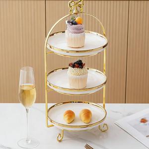 Marble Design Dinnerware <b>Set</b> Dishes Gold Serving Wedding Charger Plate <b>Cake</b> <b>Stand</b> Ceramic Plates Fish Plates - Product Image 2