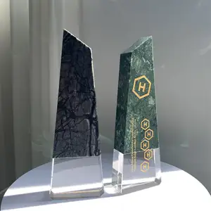 Adl Factory Acrylic Awards協力チーム賞のためのホットセールストーントロフィークリスタルガラス賞