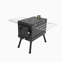 Poêle à bois moderne Luling DH4022 en acier au carbone, élégant et portable, pour la cuisson en extérieur et le grillage toutes saisons