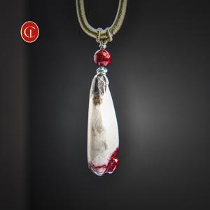 Натуральный Красный Киноварный Камень, Кристалл, Кулон-Ожерелье, Необработанный, Целебный Камень, Амулет Защиты, Подарок, Унисекс, На Шнурке, Модный - Product Image 4