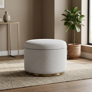 Pouf Aurelio léger en tissu gris d'inspiration scandinave 600x600x450, mobilier de salon pour l'élégance hôtelière - Product Image 4