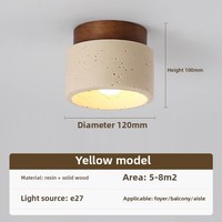 Japonés Wabi-Sabi moderno LED techo Retro creativo pequeña cueva amarilla piedra para entrada pasillo porche balcón dormitorio