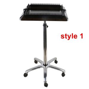 Plateau de rangement intelligent pour la coiffure, pliable et mobile, en acier inoxydable noir, chariot pour salon de beauté, plateau pour extensions de cheveux - Product Image 6