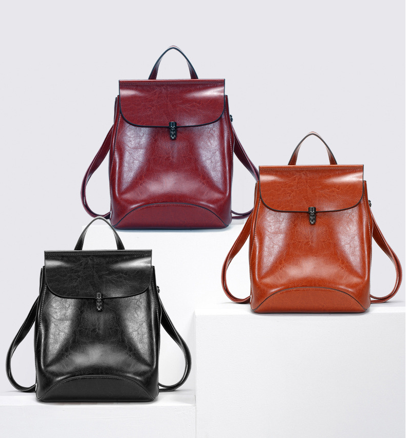 金达林真皮背包大容量女士包节日休闲风格包bolsos de mujer en cuero