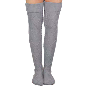 Di Inverno delle ragazze In Maglia Della Coscia Della Gamba Scaldini del Ginocchio Novità di Alta Cavo di Avvio Calzini - Product Image 3