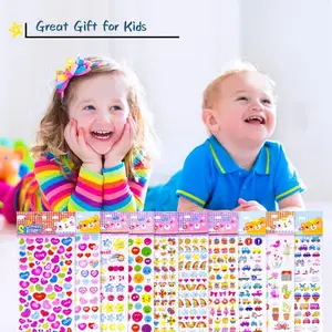 Adesivos de folhas 3d para crianças, adesivos inchados para presente de aniversário de menina e meninos