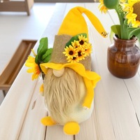 Décoration de Poupée Gnome Abeille du Festival des Abeilles, Poupée Nain Abeille Tournesol, Décoration Rigide Printemps Été Automne