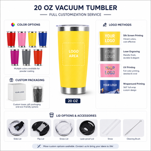 Vaso personalizado de 20 oz, aislado al vacío, de acero inoxidable, con impresión de logotipo personalizado para regalos corporativos, eventos y marcas. - Product Image 4