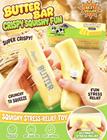 Jouet anti-stress en mousse PU souple et moelleuse, à remontée lente, en forme de beurre croustillant