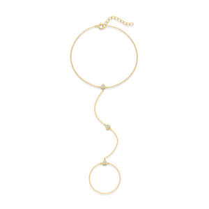 Gold S925 <b>Sterling</b> <b>Silver</b> Fashion Heart Pendant <b>Bracelet</b> for Women Chain Design Jewelry - Product Image 1