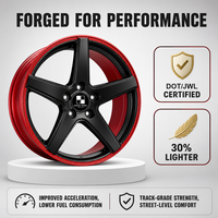 Velg Tempa Monoblock Custom 6061-T6 18 19 20 Inch 5 Palang Warna Hijau Metalik dengan Pelek Dalam Alloy untuk BMW Audi Mercedes Benz