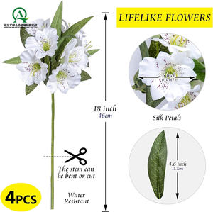 Fleurs d'<span class=keywords><strong>Amaryllis</strong></span> Artificielles Tige Soie Grandes Fleurs Tropicales <span class=keywords><strong>Plante</strong></span> de Ménage pour Arrangements de Vase Décor de Bureau à Domicile - Product Image 2