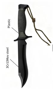 Yeehand Anpassbares feststehendes Messer aus Edelstahl, Überlebens- und Jagdmesser mit Nylonscheide, OEM-Unterstützung - Product Image 5