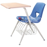 Chaise de classe moderne pour l'école et l'université, chaise ergonomique en bois avec tablette d'écriture pour étudiants