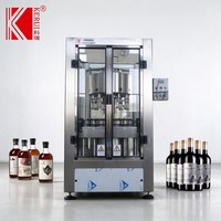 Machine de remplissage de vin rouge rotative automatique à pression négative pour bouteilles en verre de liqueur, vodka et alcool