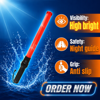 Bâton lumineux LED clignotant de type batterie, 45 cm, 54 cm, bâton de circulation en plastique, lumière LED électrique, bâton de signalisation de circulation