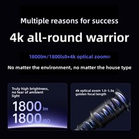 Projecteur DLP Android JMGOX5 4K avec zoom optique, laser tricolore - 3 kg, home cinéma portable, 1800 lumens, écran mobile, 4 Go de RAM