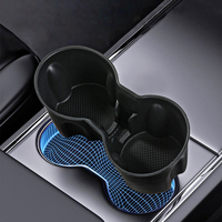 Boîte de rangement pour console, porte-gobelet antidérapant, imperméable et inodore en TPE (élastomère thermoplastique) pour Tesla Model Y/3 2021-2024