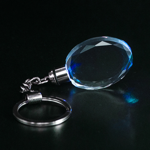 Bảo Lãnh Tín Dụng Giá Rẻ Bán Buôn Hình Dạng Hình Bầu Dục Trống LED Pha Lê <span class=keywords><strong>Keychain</strong></span> Cho 3D Khắc Laser - Product Image 2