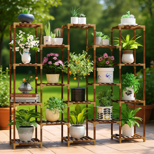 Soporte de Madera para Plantas de 17 Niveles, Estante Rústico Grande para Macetas de Jardín, Interior y Exterior, para Sala de Estar, Patio, Ventana - Product Image 2